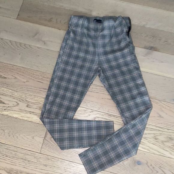 ZARA‎ High Waisted Skinny Plaid Leggings - Picture 2 of 5